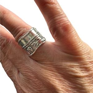 Boho Style Vintage Rose Silver Ring